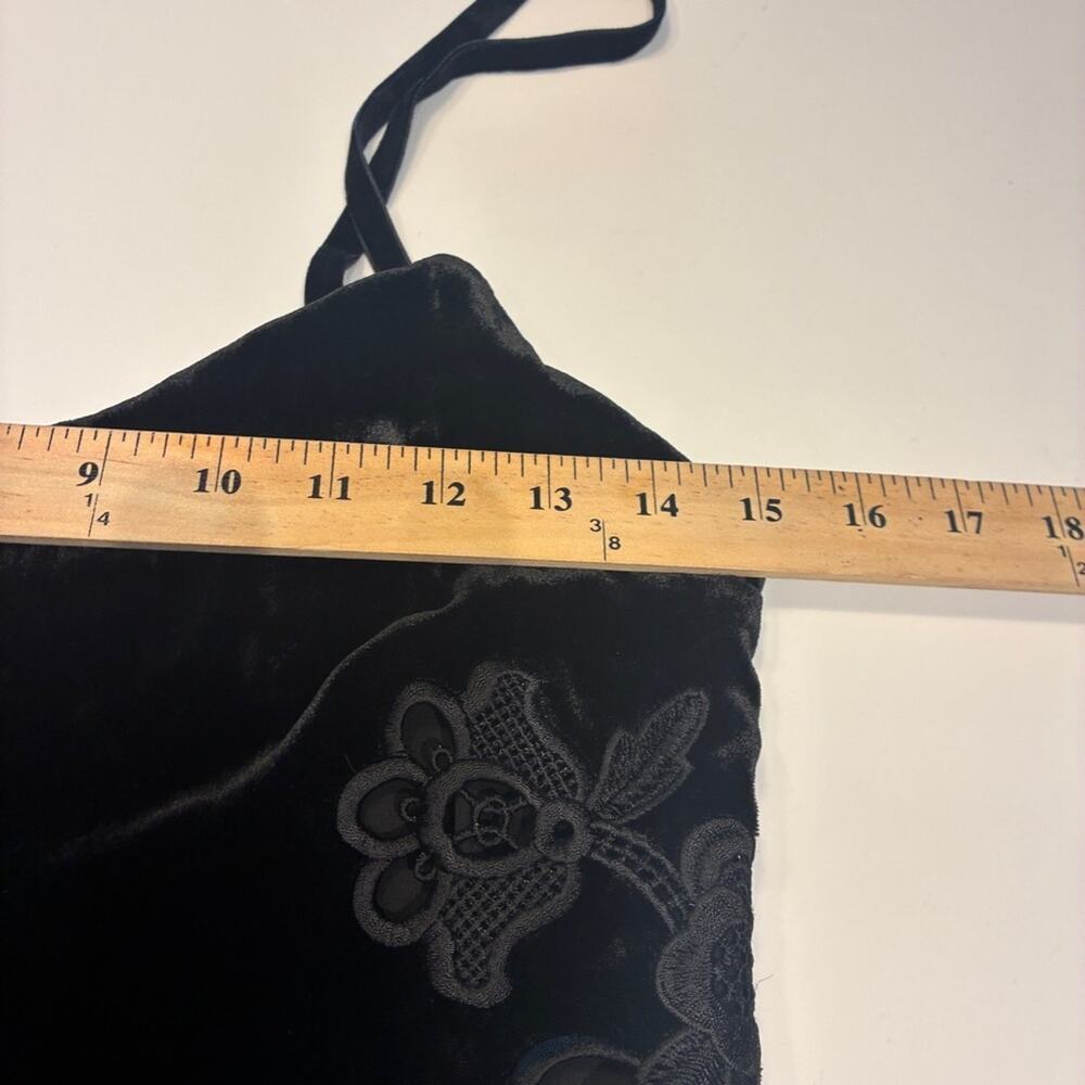 Sandro Black Emilia Velvet Embroidered Jumpsuit Sz XS (FR36) - Picture 12 of 15